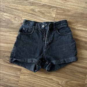 Asos Women's Black High-Rise Denim Shorts